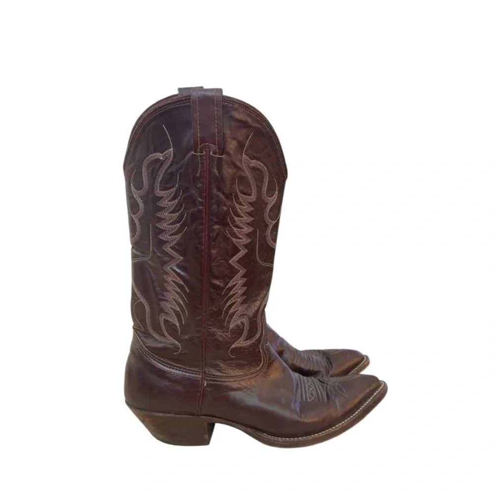 Nocona Jackpot‎ Vintage Style Brown Leather Cowboy Western Boots Size 9